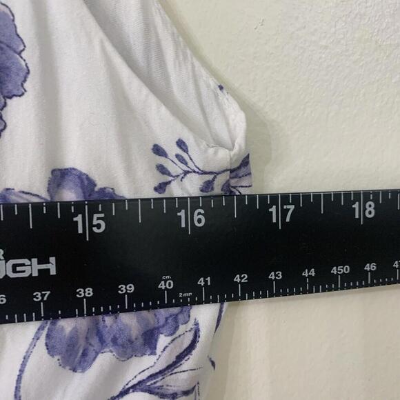 Women's Cynthia Rowley Floral Blue White MIDI Dress Size S Cottagecore Garden​​​ - Picture 10 of 10